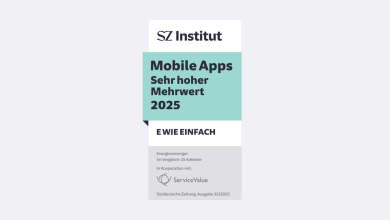 SZ Institut SZ Institut Siegel für Mobile Apps Sehr hoher Mehrwert 2025
