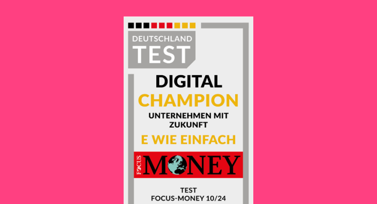 Focus Money Digital Champion Siegel von Focus Money für E WIE EINFACH als Digital Champion